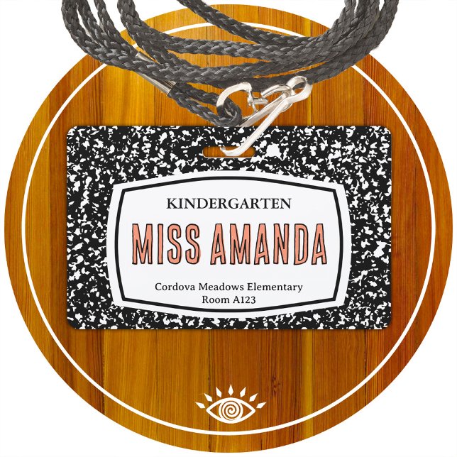 composition book teacher id badge (Creator Uploaded)