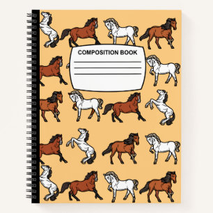 Composition du cheval Carnet spirale large dirigée