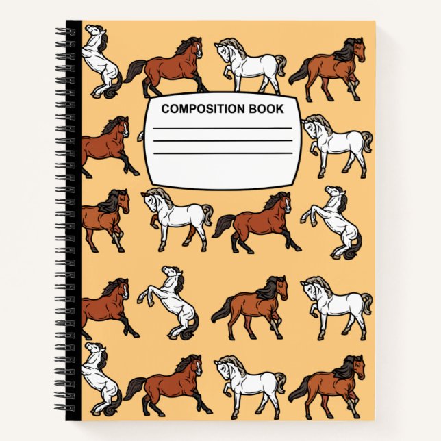 Composition du cheval Carnet spirale large dirigée (Devant)