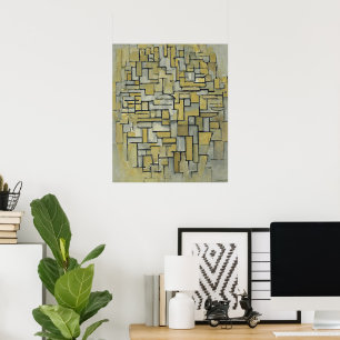 Composition in Brown and Gray by Piet Mondrian Poster