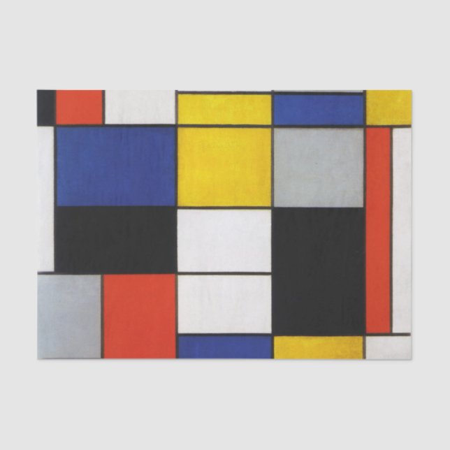 Composition, Mondrian Tissue Paper (Front)