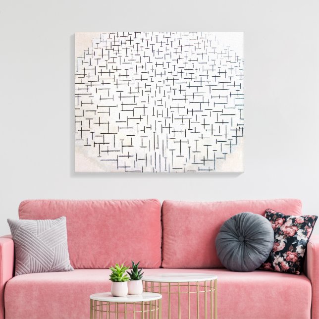 Composition No. 10, Pier and Ocean | Mondrian | Canvas Print (Insitu(LivingRoom))