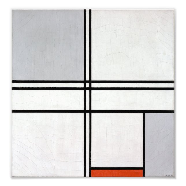 Composition (No. 1) Grey-Red | Piet Mondrian | Photo Print (Front)
