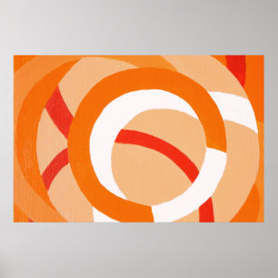 Composition No. 43 - Orange Monochrome Poster