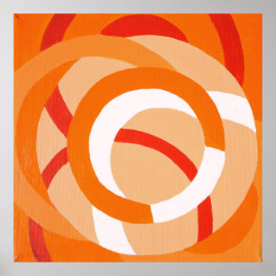 Composition No. 43 - Orange Monochrome Poster