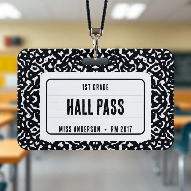 Composition Notebook Classroom Hall Pass Black Badge (Composition Notebook Classroom Hall Pass Black Badge
)