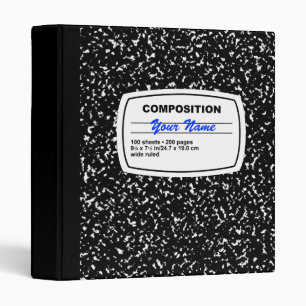 Composition Notebook Customizable Binder
