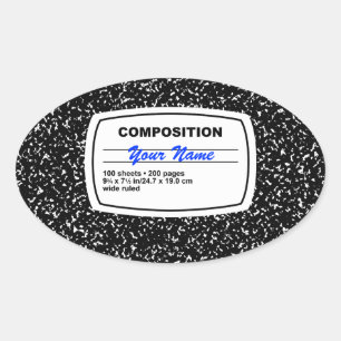 Composition Notebook Customizable Oval Sticker