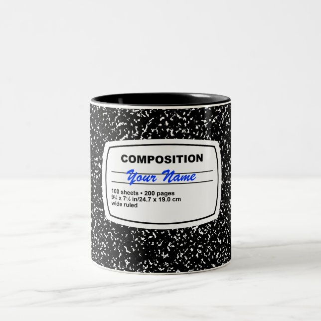 Composition Notebook Customizable Two-Tone Coffee Mug (Center)