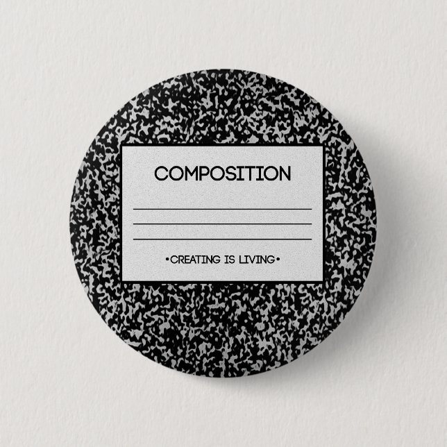 Composition Notebook Design 2 Inch Round Button (Front)