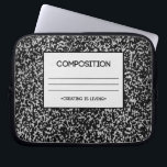 Composition Notebook Design Laptop Sleeve<br><div class="desc">Image of composition notebook design with the quote "Creating is Living"</div>
