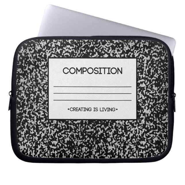 Composition Notebook Design Laptop Sleeve (Front)