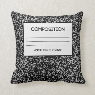 Composition Notebook Design Throw Pillow
