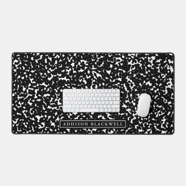 Composition Notebook Desk Mat with Custom Name (Keyboard & Mouse)