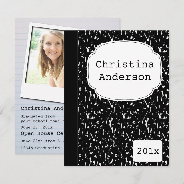 Composition Notebook Graduation Invitation (Front/Back)