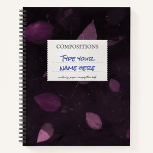 Composition Notebook Pink Mulberry Personalized