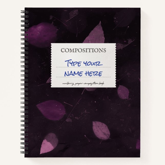 Composition Notebook Pink Mulberry Personalized (Front)