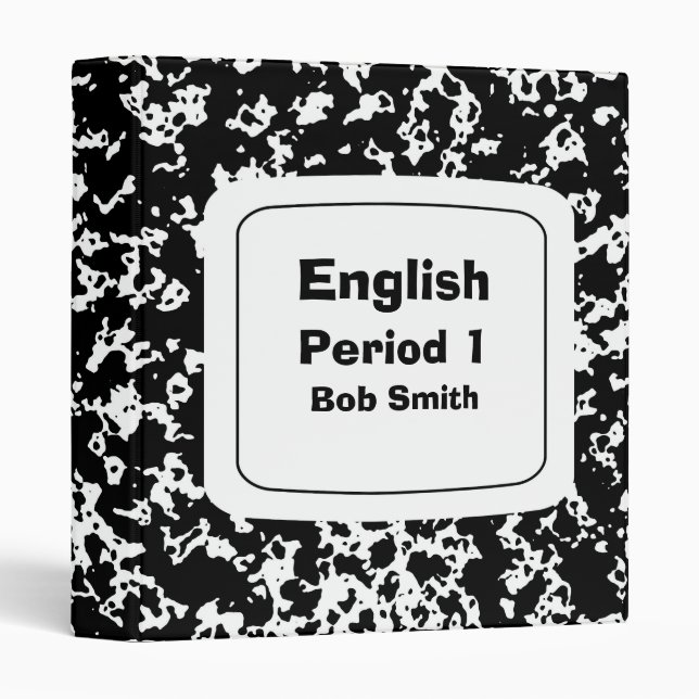 Composition Notebook Style Binder (Front/Spine)