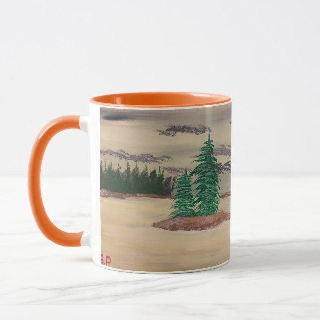 Composition of Greys, Yellows, and Browns Mug (Left)