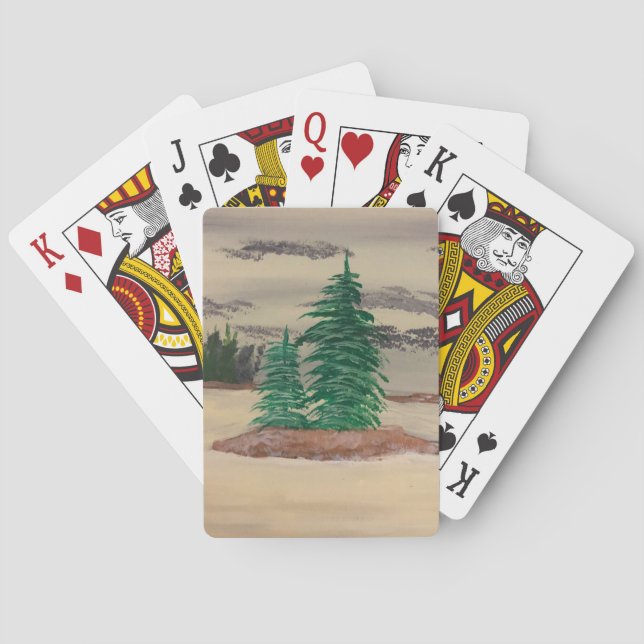 Composition of Greys, Yellows, and Browns Poster Playing Cards (Back)