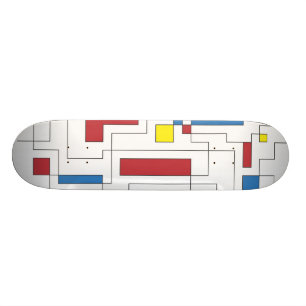 Composition of Red, Yellow, & Blue Skateboard