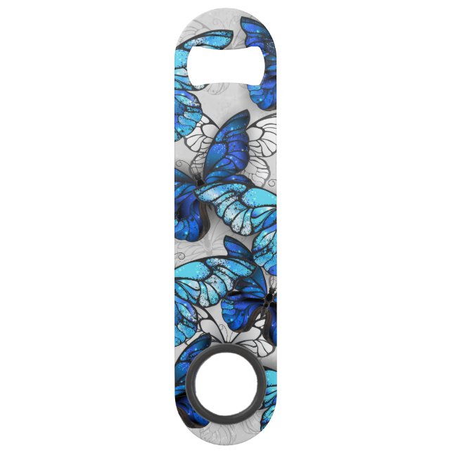Composition of White and Blue Butterflies Bar Key (Front)