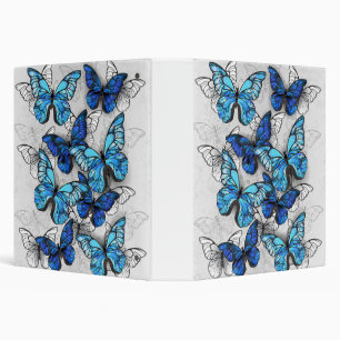 Composition of White and Blue Butterflies Binder