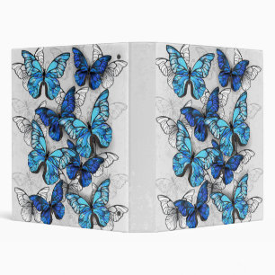 Composition of White and Blue Butterflies Binder