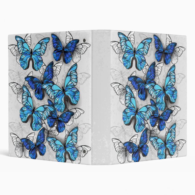 Composition of White and Blue Butterflies Binder (Background)