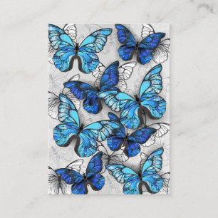 Composition of White and Blue Butterflies Calling Card