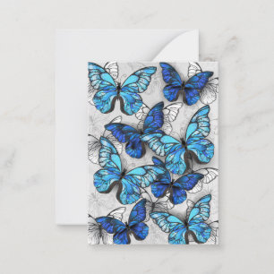 Composition of White and Blue Butterflies Card