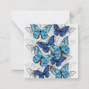 Composition of White and Blue Butterflies Card
