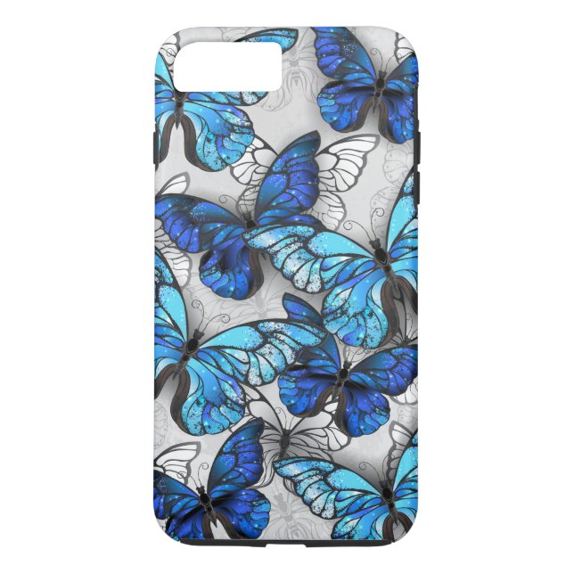 Composition of White and Blue Butterflies Case-Mate iPhone Case (Back)