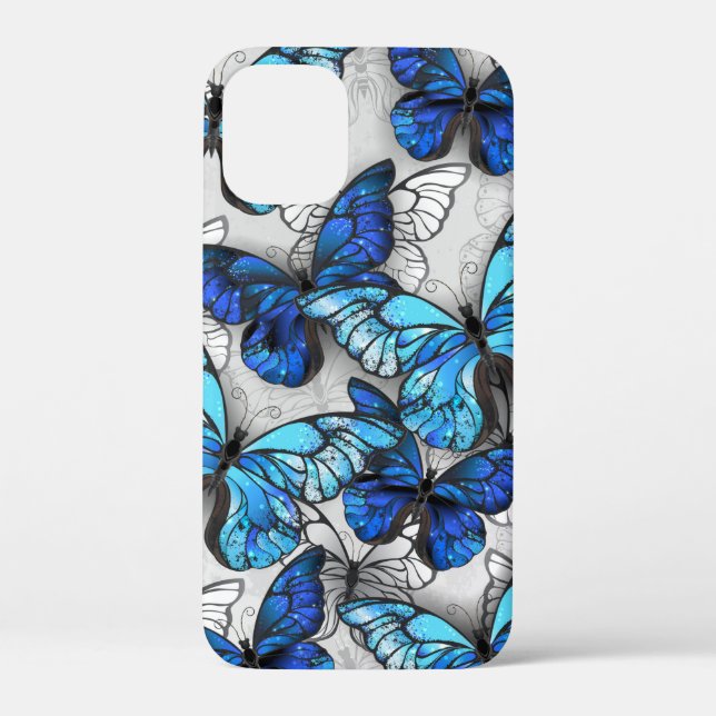 Composition of White and Blue Butterflies Case-Mate iPhone Case (Back)
