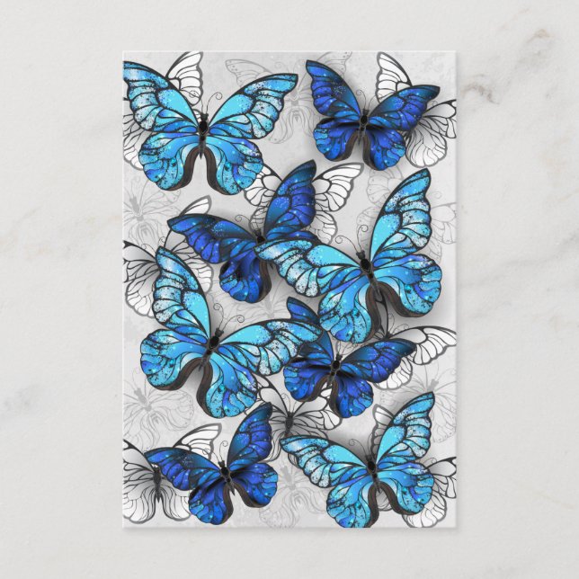 Composition of White and Blue Butterflies Enclosure Card (Front)