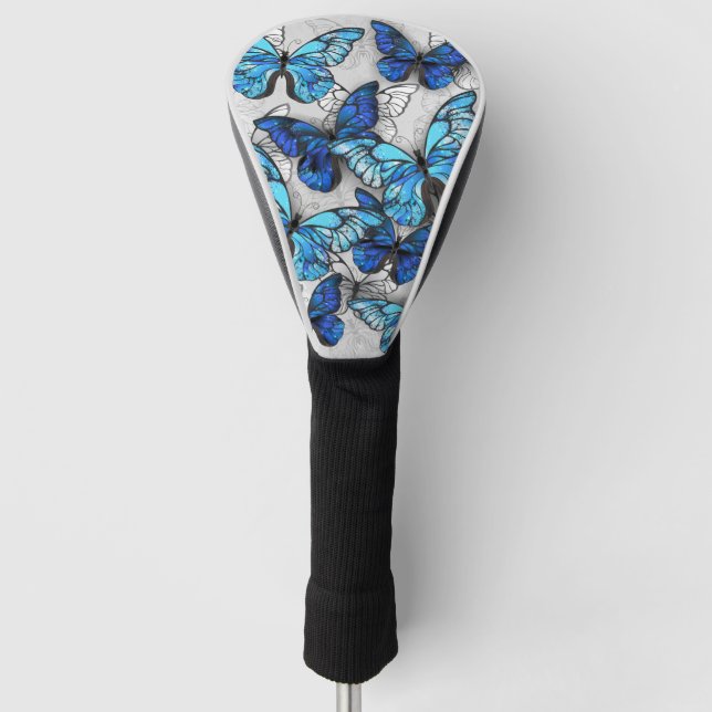 Composition of White and Blue Butterflies Golf Head Cover (Front)