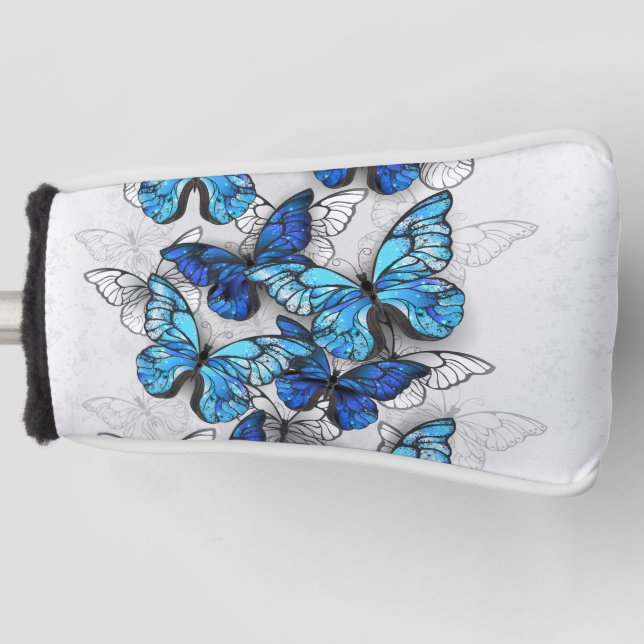 Composition of White and Blue Butterflies Golf Head Cover (Front)