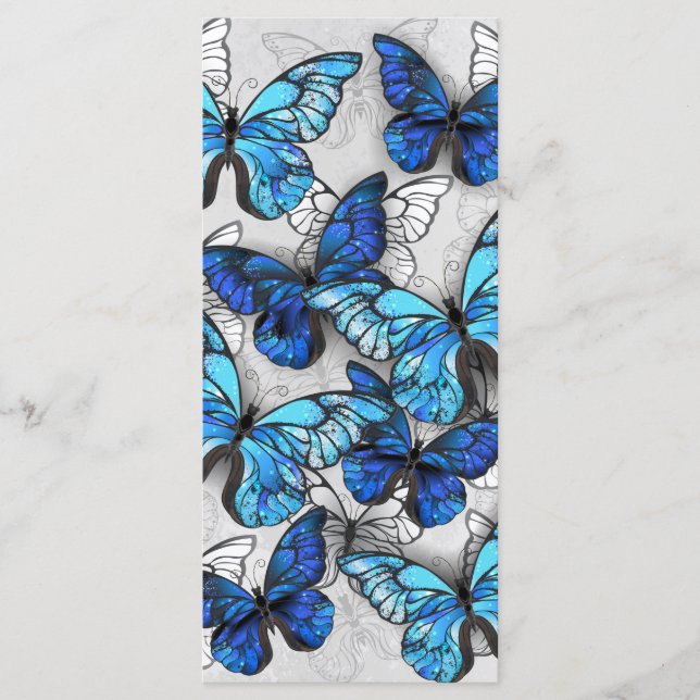 Composition of White and Blue Butterflies Menu (Front)