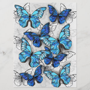 Composition of White and Blue Butterflies Program