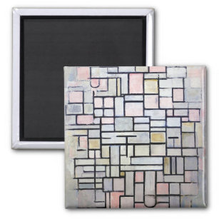 Composition Pink and Grey, Mondrian Magnet