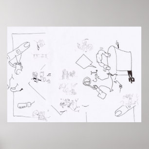 Composition Surreal Drawings Colouring L Poster 3