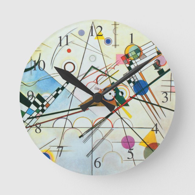 Composition VIII by Wassily Kandinsky  Round Clock (Front)