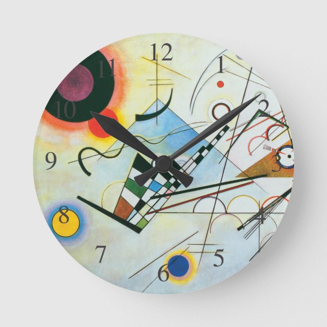Composition VIII by Wassily Kandinsky  Round Clock (Front)