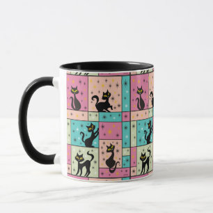 Composition with 5 Black Cats Mug
