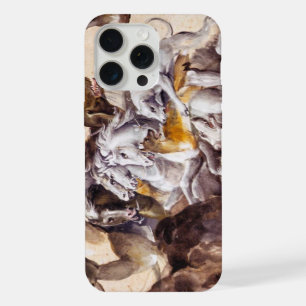 COMPOSITION WITH ANIMALS,REARING HORSES,DEERS,DOGS iPhone 15 PRO MAX CASE