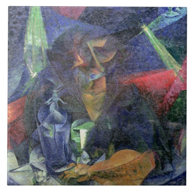 Composition with Figure of a Woman, 1912 (oil on c Tile (Front)