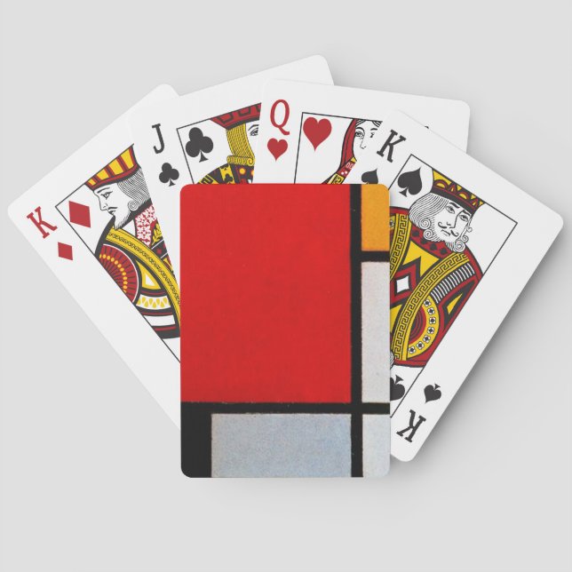 Composition with Large Red Plane Playing Cards (Back)