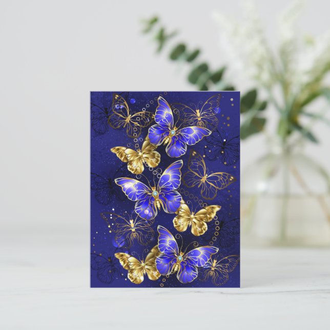 Composition with Sapphire Butterflies Advice Card (Standing Front)