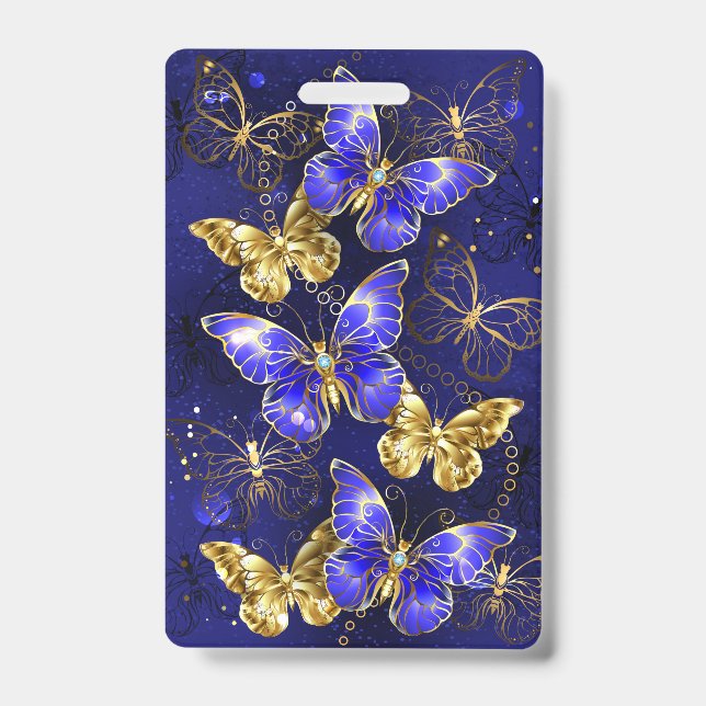 Composition with Sapphire Butterflies Badge (Front)
