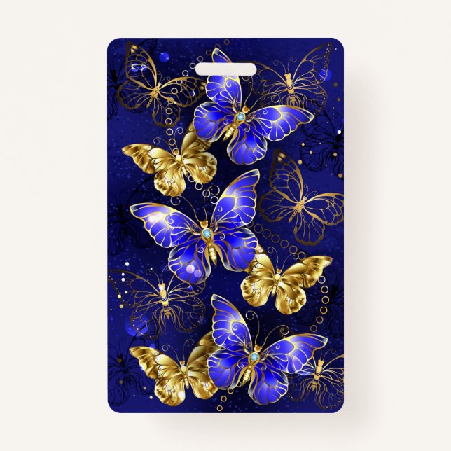 Composition with Sapphire Butterflies Badge (Front)